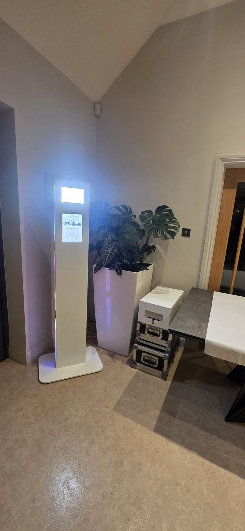 Surrey FaceBooth Selfie Pod with Halloween prop pack at a private Halloween party in Leatherhead